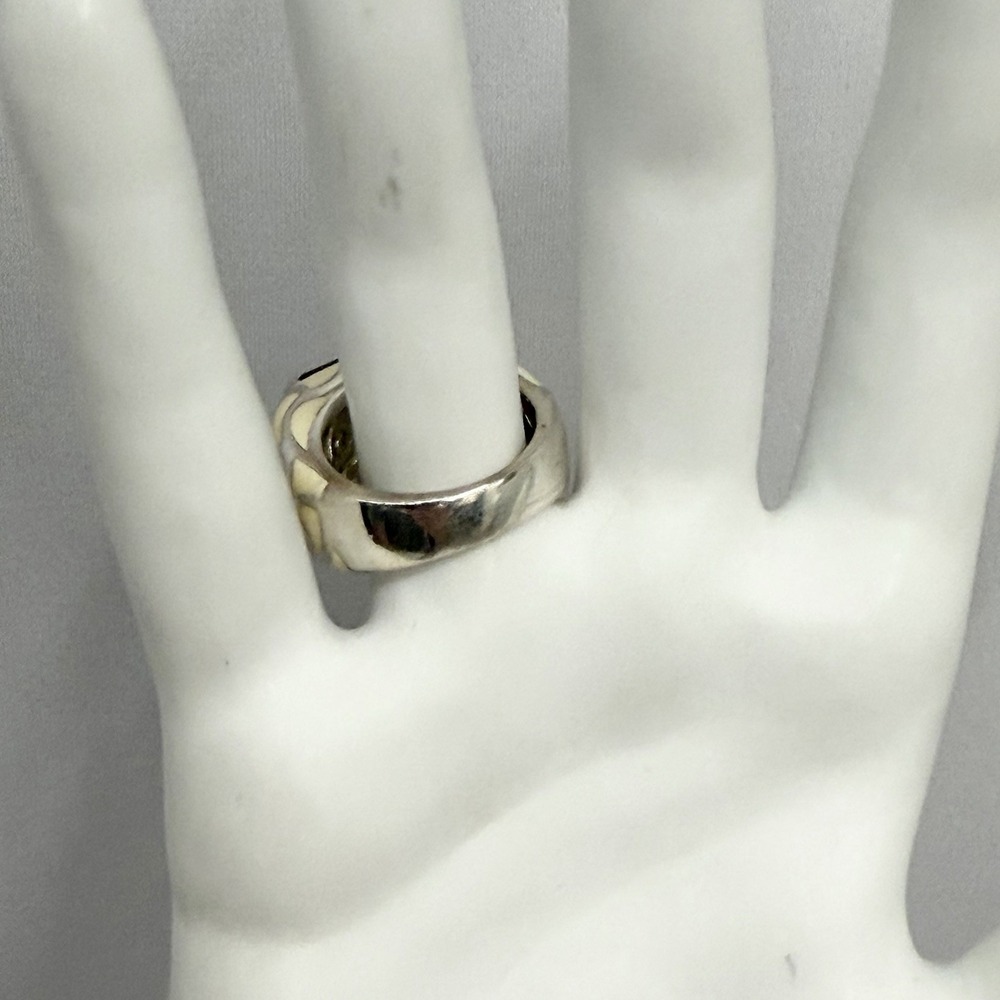 Michelle Albala Sterling Enamel & Smoky Topaz Ring Weighs 11 Grams Size 6 - Picture 3 of 14